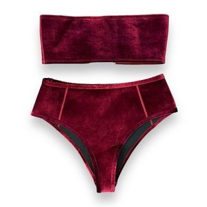 Hoaka Swimwear Sara Wine Velvet Bikini Set